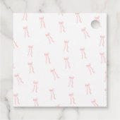 Minimalistische Roze Coquette Bow Baby shower Bedankjes Labels (Achterkant)