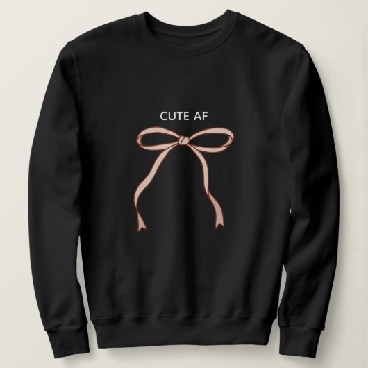 Minimalistische Roze Coquette Lint Strik Trui (Design voorkant)