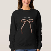 Minimalistische Roze Coquette Lint Strik Trui (Voorkant)