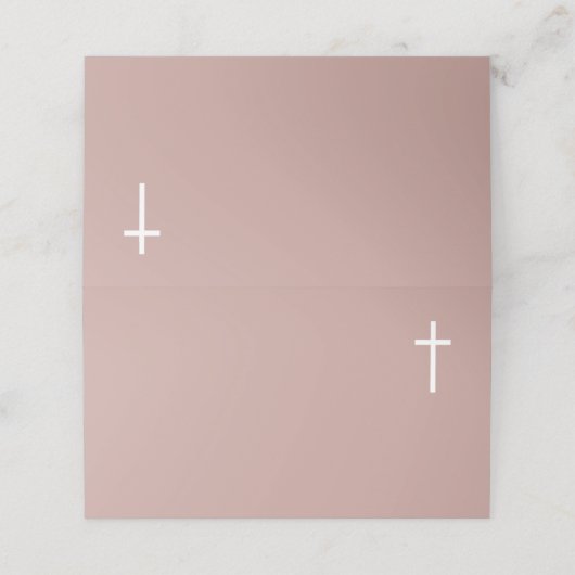 Minimalistische roze doop plaatskaarten plaatskaartje (Buitenkant ongevouwen)