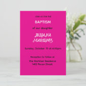 Minimalistische roze doopuitnodiging kaart (Staand voorkant)