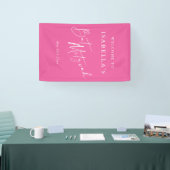 Minimalistische Roze Douane Bat Mitzvah Welkom Spandoek (Beurs)