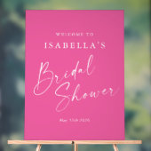 Minimalistische Roze Douche Bruid Welcome Acryl Bord (Neutraal)