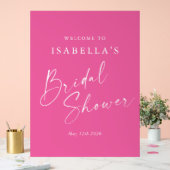 Minimalistische Roze Douche Bruid Welcome Acryl Bord (Huwelijk)