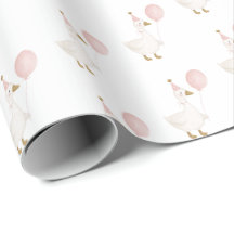 Minimalistische Roze Dwaze Gans Kinderverjaardag