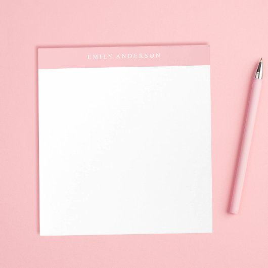 Minimalistische Roze Elegante Monogram Notitieblok