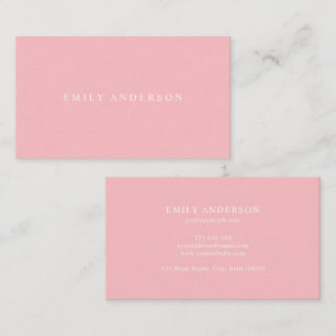 Minimalistische Roze Elegante Monogram Visitekaartje