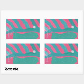 Minimalistische Roze en Groene Landschap Stickers (Vel)