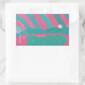 Minimalistische Roze en Groene Landschap Stickers (Tas)