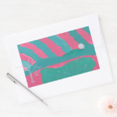Minimalistische Roze en Groene Landschap Stickers (Envelop)