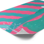 Minimalistische roze en groene landschapsprint poster (Hoek)