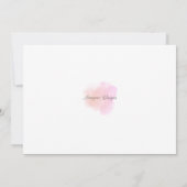 Minimalistische roze en hemelse baby meisje kaart (Achterkant)