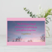 Minimalistische roze en hemelse baby meisje kaart (Staand voorkant)