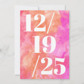 Minimalistische roze en Oranje gedurfde chique bru Kaart (Achterkant)