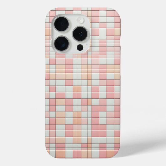 Minimalistische roze en perzik mozaïek telefoonhoe Case-Mate iPhone case (Achterkant)