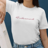 Minimalistische Roze en Wit Bruidsmeisje Eenvoudig Tri-Blend Shirt