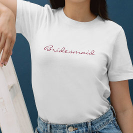 Minimalistische Roze en Wit Bruidsmeisje Eenvoudig Tri-Blend Shirt
