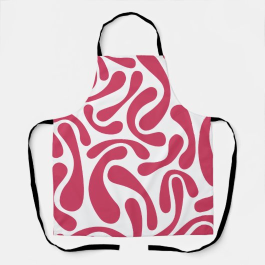 Minimalistische roze en witte abstracte schort (Voorkant)