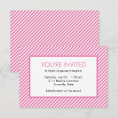 Minimalistische roze en witte diagonale streep doo kaart (Voorkant / Achterkant)