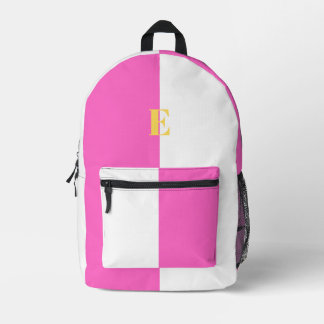 Minimalistische roze en witte rugzakken met eigen