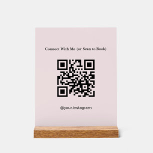 Minimalistische Roze Estheetische QR-code Boekings Acryl Bord