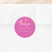 Minimalistische roze Fuchsia bruiloft Ronde Sticker