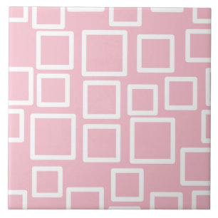 Minimalistische roze geometrische vierkanten tegeltje