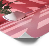 Minimalistische roze getinte ruimte: licht en scha poster (Hoek)