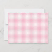 Minimalistische roze gingham ruit notitiekaartje (Achterkant)