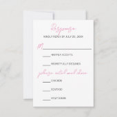 Minimalistische Roze Gladiolus Wedding RSVP Kaart (Voorkant)