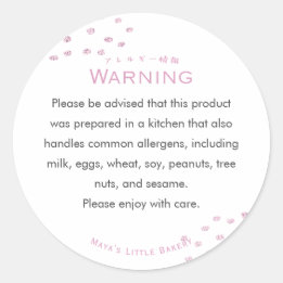 Minimalistische Roze Glitter Stip Allergie Waarsch Ronde Sticker