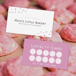 Minimalistische Roze Glitter Stip Bakkerij Loyalit Visitekaartje