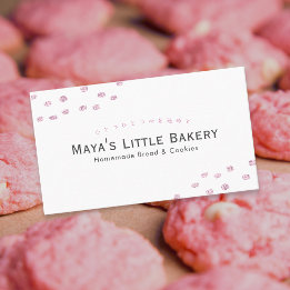 Minimalistische Roze Glitter Stip Bakkerij Visitekaartje