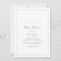 Minimalistische Roze Gouden Baby Shower Uitnodigin