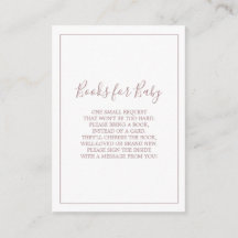 Minimalistische Roze Gouden Boeken voor Baby Kaart