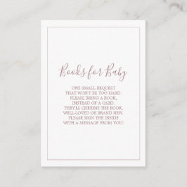Minimalistische Roze Gouden Boeken voor Baby Kaart