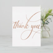 Minimalistische Roze Gouden Calligrafie Dank Je We Folie Feestdagenkaart (Staand Voorkant)