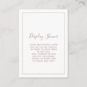 Minimalistische Roze Gouden Display Douche Enclosu Informatiekaartje (Voorkant)