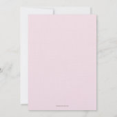 Minimalistische roze gouden doop 1e verjaardag kaart (Achterkant)