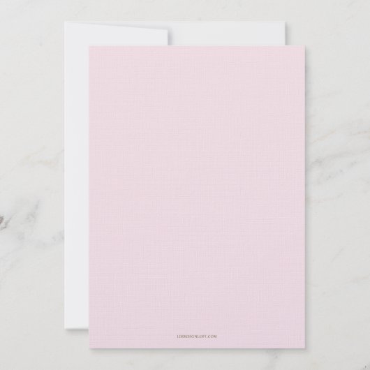 Minimalistische roze gouden doop 1e verjaardag kaart (Achterkant)