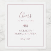 Minimalistische Roze Gouden Future Mrs Wijnlabel Wijn Etiket (Enkel label)
