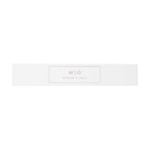 Minimalistische roze gouden monogram bruiloft  uitnodigingen wikkel (Vlak)