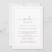 Minimalistische Roze Gouden We Do Again Vow Vernie Kaart (Voorkant)