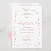 Minimalistische roze grillige hand getrokken meisj kaart (Voorkant / Achterkant)