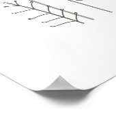 Minimalistische Roze Groen Sinaasappel Grijs Bloem Poster (Hoek)