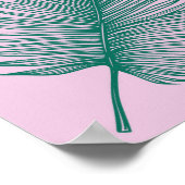Minimalistische roze groene palmblad botanische ku poster (Hoek)