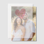 Minimalistische Roze Hart Liefdesinitiaal Bruidsfe Vellum Uitnodigingen (Offset (Koppel))