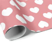 Minimalistische Roze Harten Cadeaupapier (Rol Hoek)