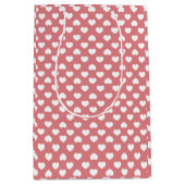 Minimalistische Roze Harten Medium Cadeauzakje (Voorkant)