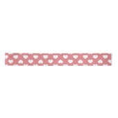 Minimalistische Roze Harten Satijnen Lint (Voorkant)
